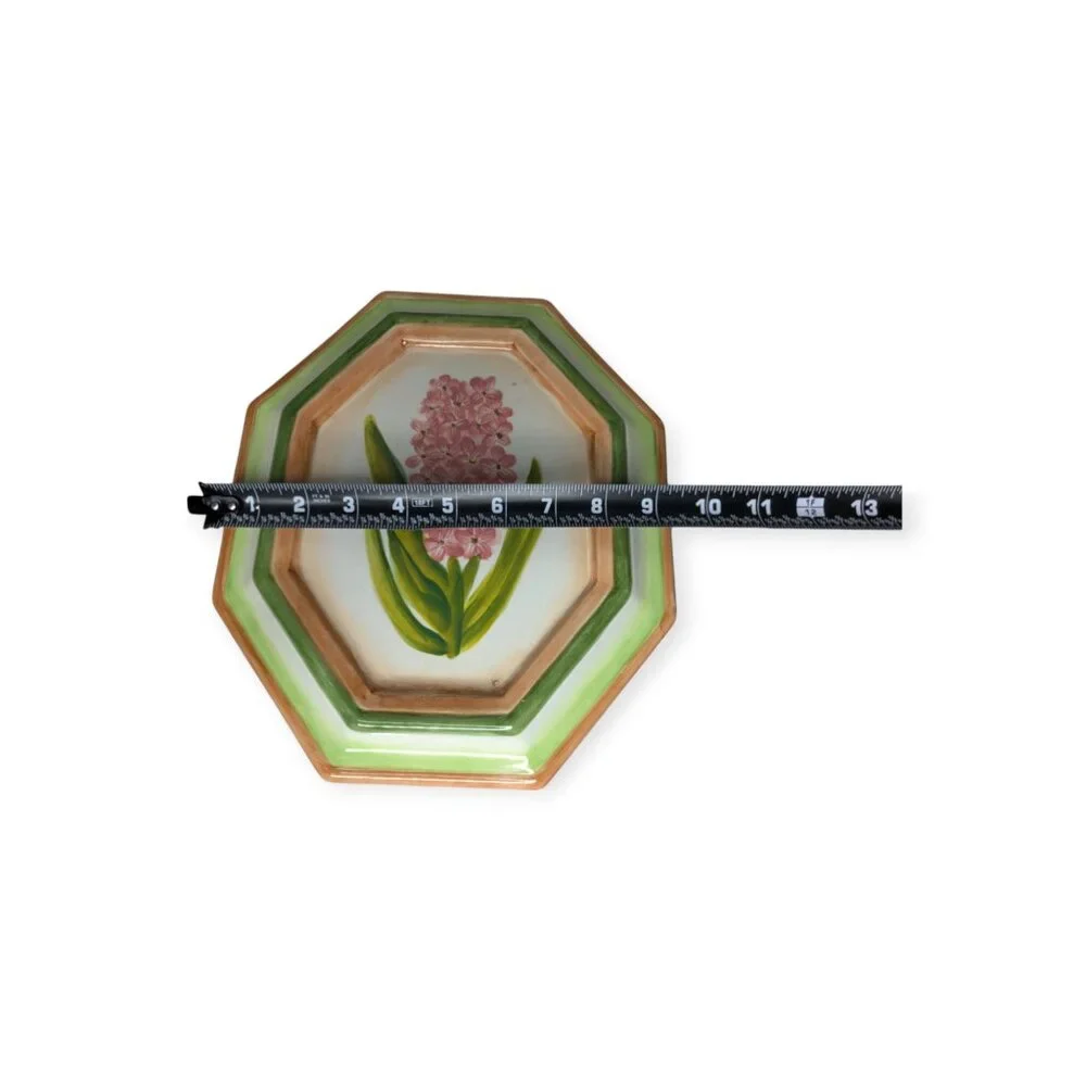 Ceramic Floral Wall Plaques Set of 3 Oval Square & Hexagon